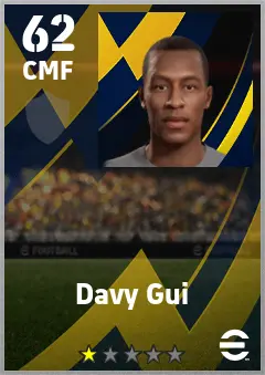 Davy Gui eFootball 2026 player card — 62 OVR CMF