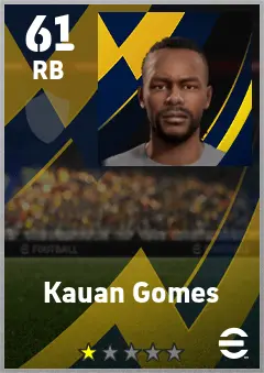 Kauan Gomes eFootball 2026 player card — 61 OVR RB
