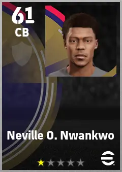 Neville O. Nwankwo eFootball 2026 player card — 61 OVR CB