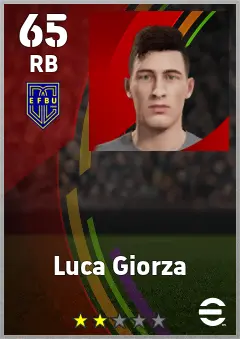 Luca Giorza eFootball 2026 player card — 65 OVR RB