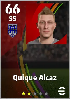 Quique Alcaz eFootball 2026 player card — 66 OVR SS