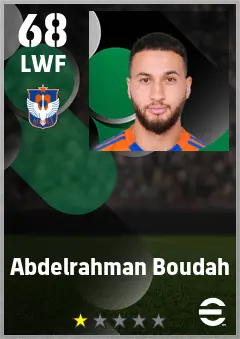 Abdelrahman Boudah eFootball 2026 player card — 68 OVR LWF