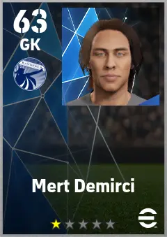 Mert Demirci eFootball 2026 player card — 63 OVR GK