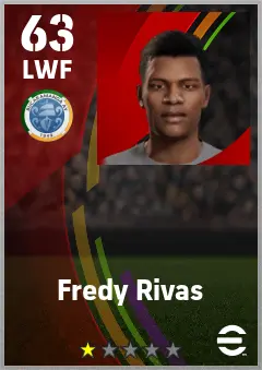 Fredy Rivas eFootball 2026 player card — 63 OVR LWF