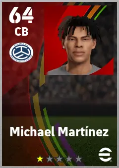 Michael Martinez eFootball 2026 player card — 64 OVR CB