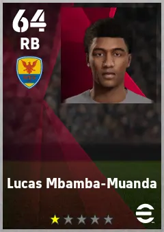 Lucas Mbamba-Muanda eFootball 2026 player card — 64 OVR RB