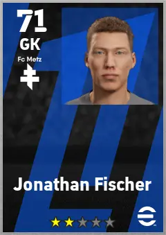 Jonathan Fischer eFootball 2026 player card — 71 OVR GK