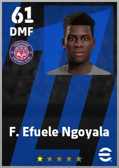 F. Efuele Ngoyala eFootball 2026 player card — 61 OVR DMF