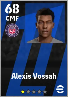 Alexis Vossah eFootball 2026 player card — 68 OVR CMF