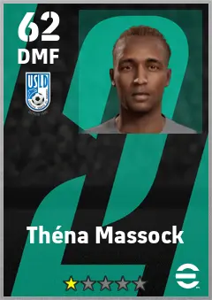 Thena Massock eFootball 2026 player card — 62 OVR DMF