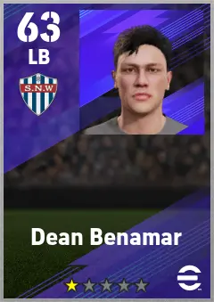 Dean Benamar eFootball 2026 player card — 63 OVR LB