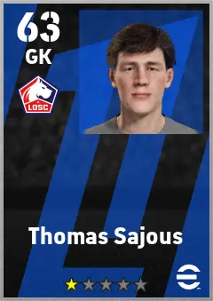 Thomas Sajous eFootball 2026 player card — 63 OVR GK