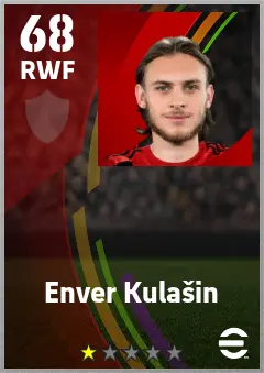 Enver Kulasin eFootball 2026 player card — 68 OVR RWF