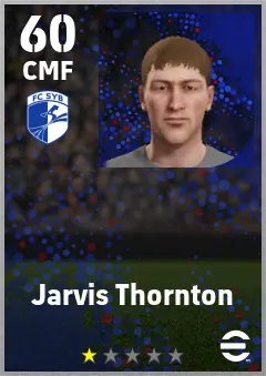 Jarvis Thornton eFootball 2026 player card — 60 OVR CMF