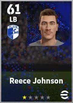 Reece Johnson eFootball 2026 player card — 61 OVR LB