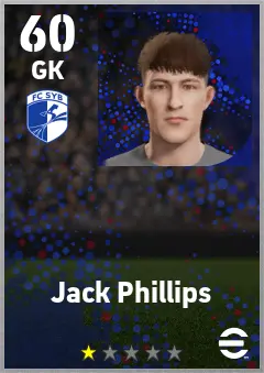Jack Phillips eFootball 2026 player card — 60 OVR GK