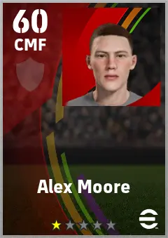 Alex Moore eFootball 2026 player card — 60 OVR CMF