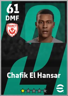 Chafik El Hansar eFootball 2026 player card — 61 OVR DMF