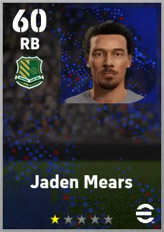 Jaden Mears eFootball 2026 player card — 60 OVR RB