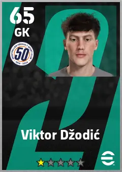 Viktor Dzodic eFootball 2026 player card — 65 OVR GK