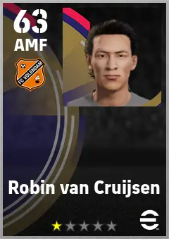 Robin van Cruijsen eFootball 2026 player card — 63 OVR AMF