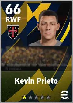 Kevin Prieto eFootball 2026 player card — 66 OVR RWF