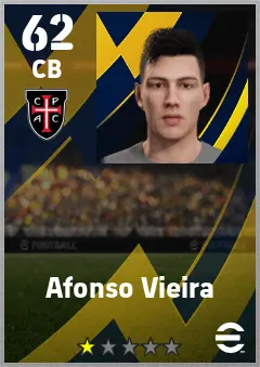 Afonso Vieira eFootball 2026 player card — 62 OVR CB