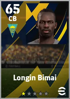 Longin Bimai eFootball 2026 player card — 65 OVR CB