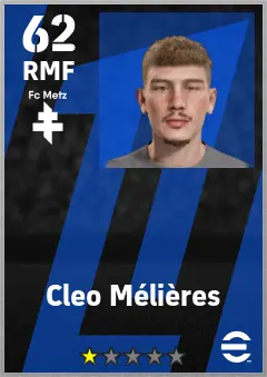 Cleo Melieres eFootball 2026 player card — 62 OVR RMF