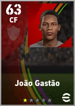 Joao Gastao eFootball 2026 player card — 63 OVR CF