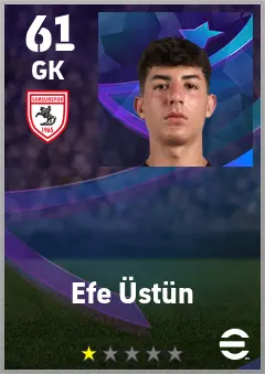 Efe Ustun eFootball 2026 player card — 61 OVR GK