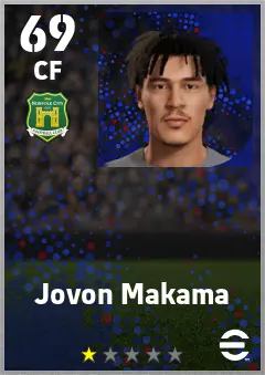 Jovon Makama eFootball 2026 player card — 69 OVR CF