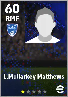 L.Mullarkey Matthews eFootball 2026 player card — 60 OVR RMF