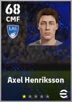 Axel Henriksson eFootball 2026 player card — 68 OVR CMF