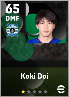 Koki Doi eFootball 2026 player card — 65 OVR DMF