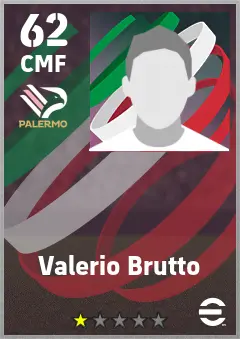 Valerio Brutto eFootball 2026 player card — 62 OVR CMF