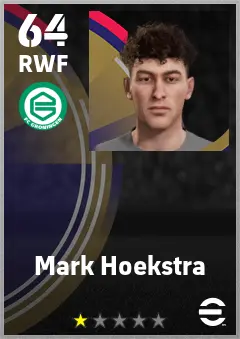 Mark Hoekstra eFootball 2026 player card — 64 OVR RWF