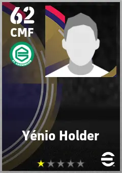 Yenio Holder eFootball 2026 player card — 62 OVR CMF