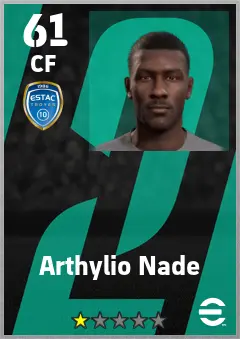 Arthylio Nade eFootball 2026 player card — 61 OVR CF