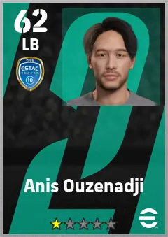 Anis Ouzenadji eFootball 2026 player card — 62 OVR LB