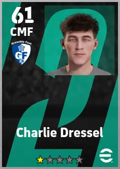 Charlie Dressel eFootball 2026 player card — 61 OVR CMF