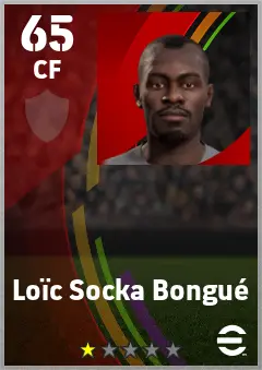 Loic Socka Bongue eFootball 2026 player card — 65 OVR CF