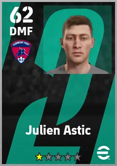 Julien Astic eFootball 2026 player card — 62 OVR DMF