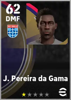J. Pereira da Gama eFootball 2026 player card — 62 OVR DMF