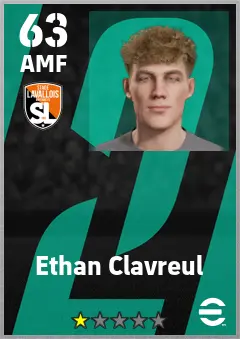 Ethan Clavreul eFootball 2026 player card — 63 OVR AMF