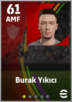 Burak Yikici eFootball 2026 player card — 61 OVR AMF