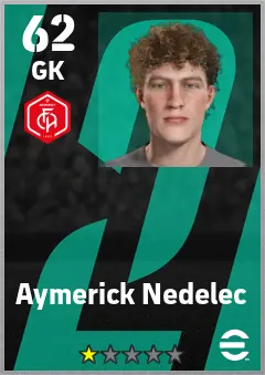 Aymerick Nedelec eFootball 2026 player card — 62 OVR GK