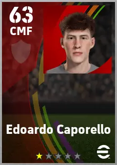 Edoardo Caporello eFootball 2026 player card — 63 OVR CMF
