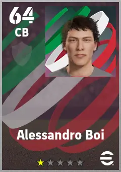 Alessandro Boi eFootball 2026 player card — 64 OVR CB
