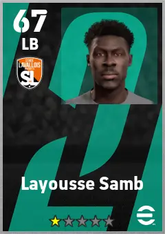 Layousse Samb eFootball 2026 player card — 67 OVR LB